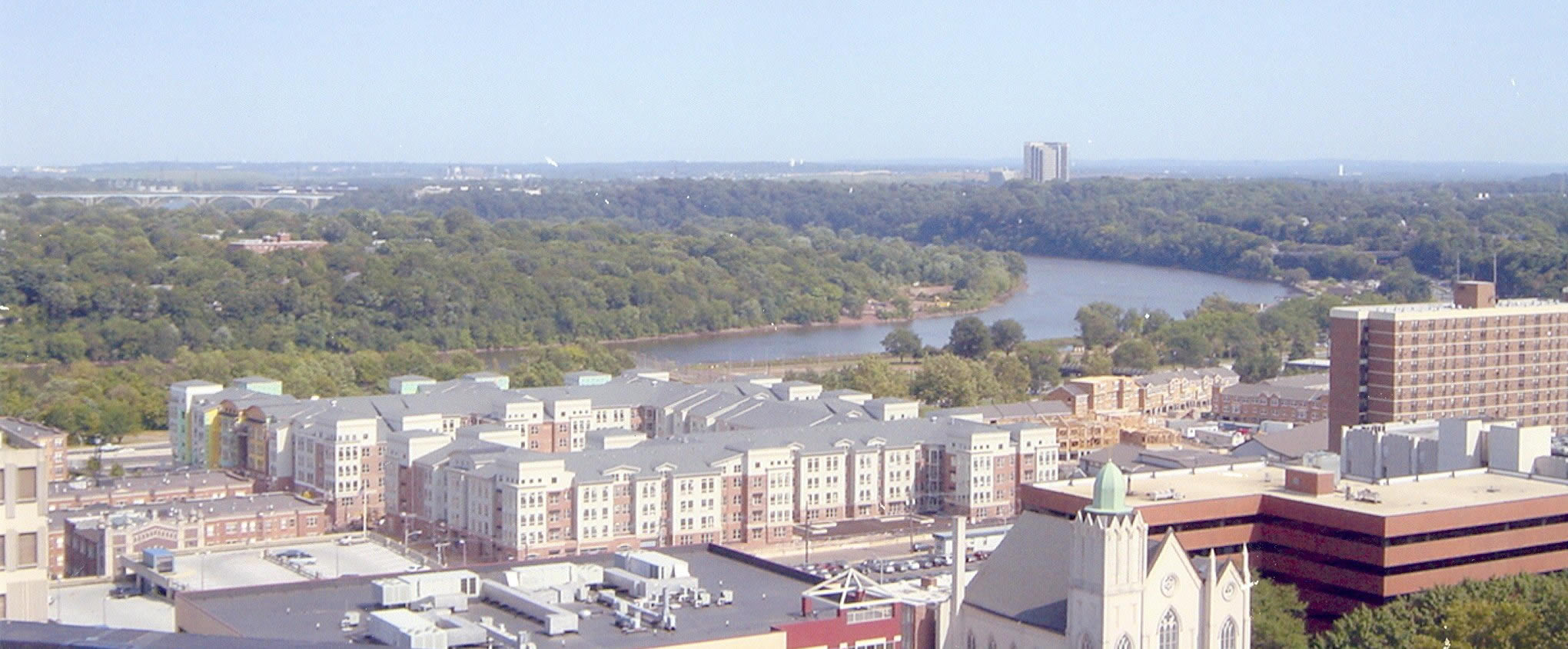 Raritan river and downtown New Brunswick